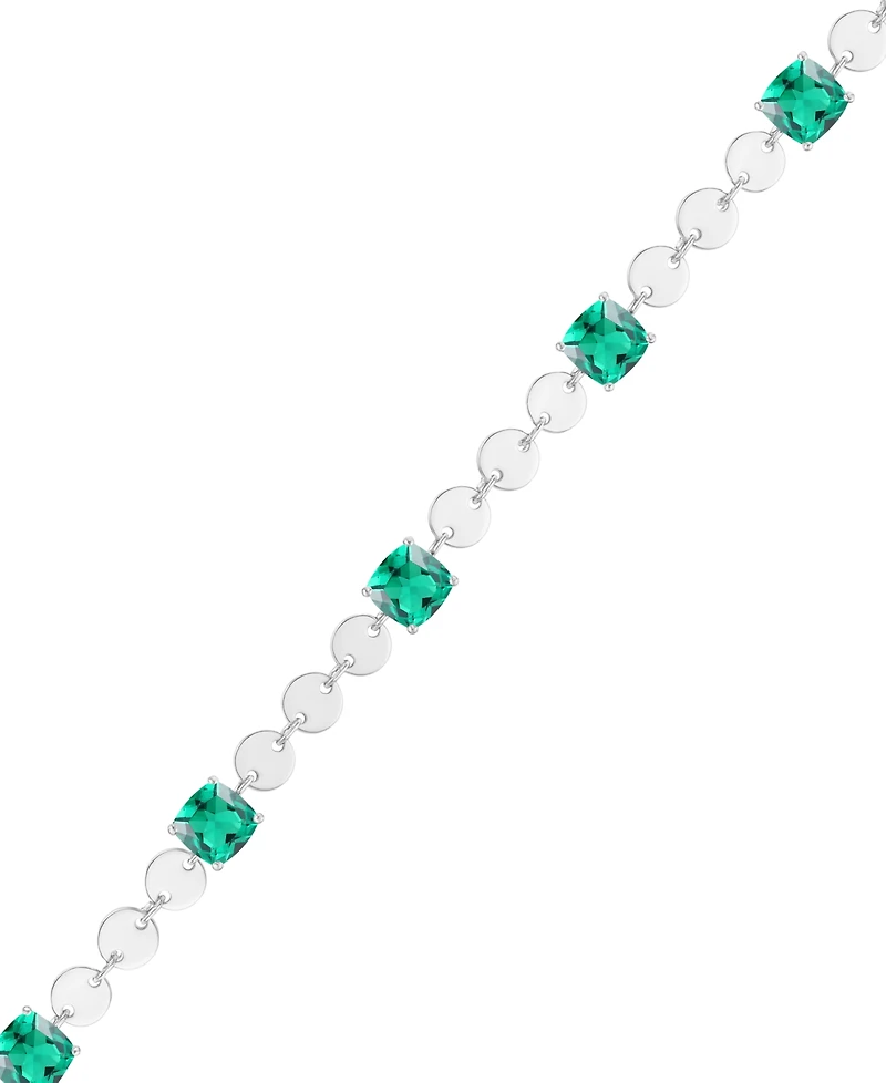 Macy's Lab Grown Emerald (4-1/5 ct. t.w.) Bracelet Sterling Silver (Also Available Ruby)