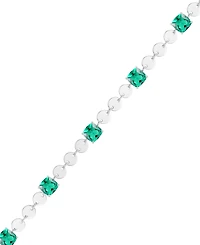 Macy's Lab Grown Emerald (4-1/5 ct. t.w.) Bracelet Sterling Silver (Also Available Ruby)