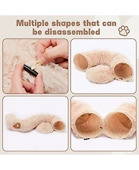 Zeus & Ruta Beige Cat Tunnel with Cat Bed