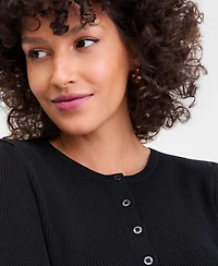 I.n.c. International Concepts Women's Ribbed Crewneck Cardigan, Macy's Exclusive