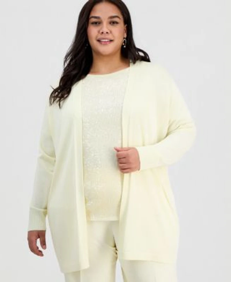 Anne Klein Plus Size Pocket Cardigan Pull On Pants
