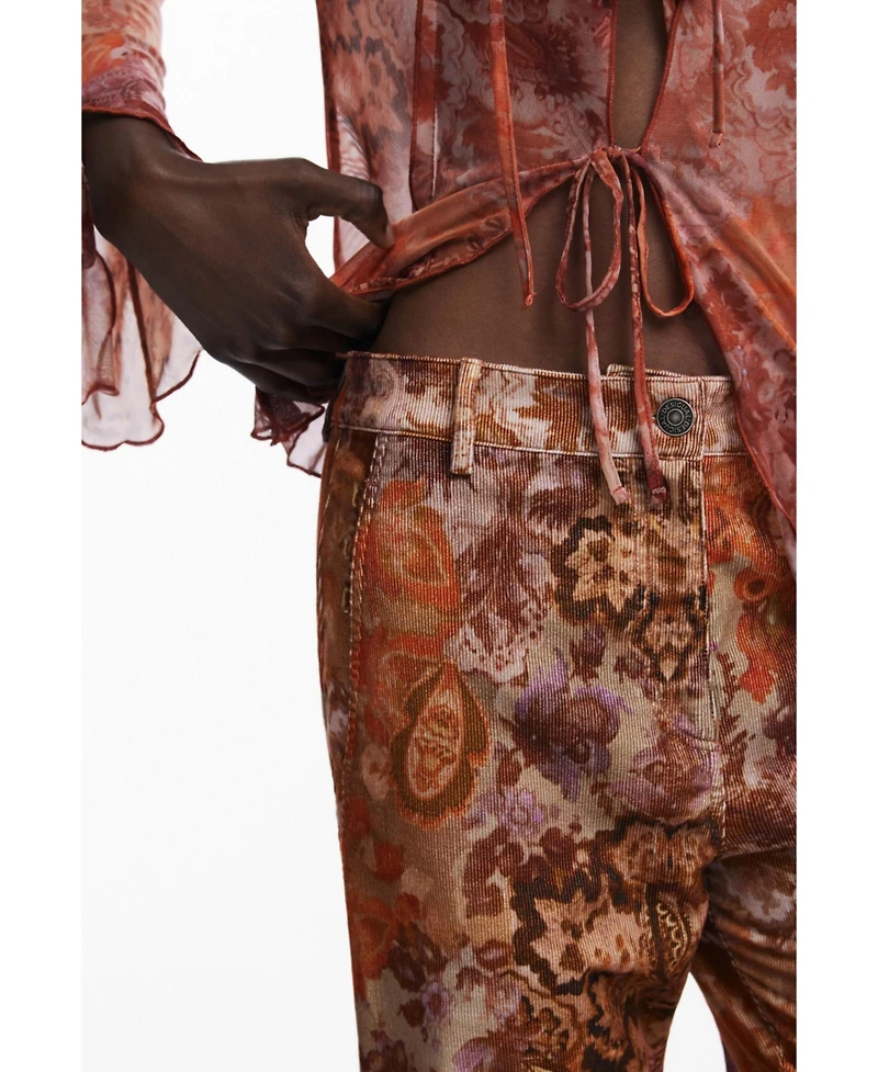 Desigual Women's Paisley corduroy pants