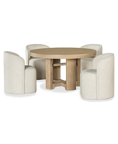 Furniture Marcel 5-Pc. Dining Set (Round Table & 4 Barrel Side Chairs)