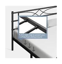 Yaheetech Simple Full Metal Bed Frame with Curved Design Headboard and Footboard