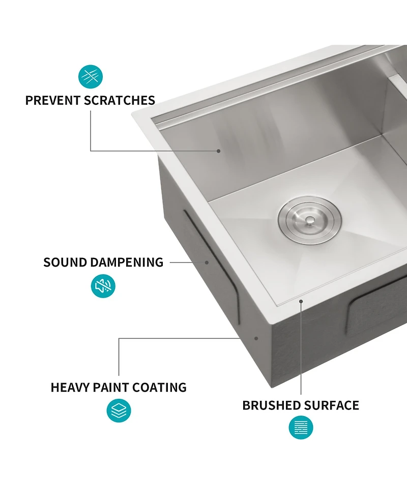 flynama 30x19x10inch Double Bowl Undermount Kitchen Sink 16 Gauge 60 and 40 Split 10 Deep Basins
