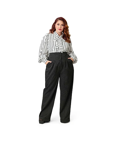 Unique Vintage Plus High Waist Women's Trouser