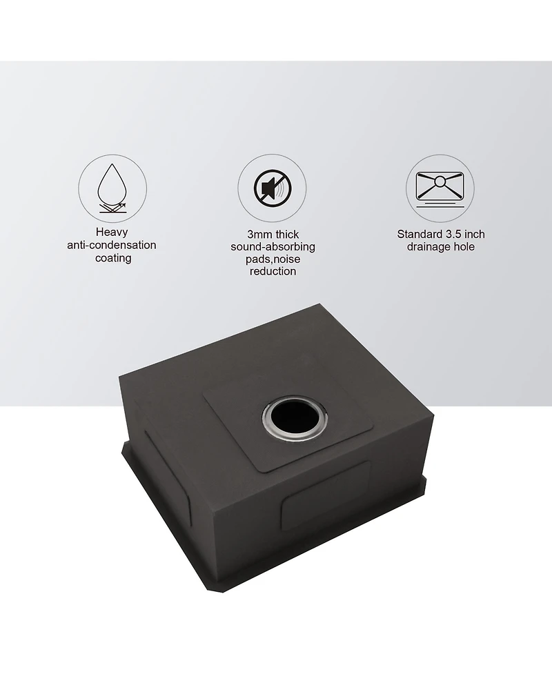 flynama 21x18x9inch Undermount Kitchen Sink 16 Gauge Stainless Steel Deep Single Bowl with Grid