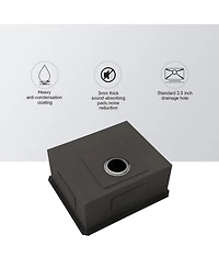 flynama 21x18x9inch Undermount Kitchen Sink 16 Gauge Stainless Steel Deep Single Bowl with Grid