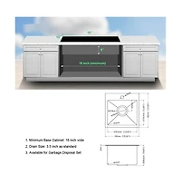 flynama 15x15x9inch Drop In Bar Sink Stainless Steel 16 Gauge Single Bowl Topmount Kitchen
