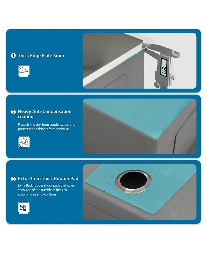 flynama 30inch Undermount Double Bowl Kitchen Sink 16G T304 Stainless Steel 50 and 50 Split 30x19x10inch 10inch Deep Sink with Full Accessories