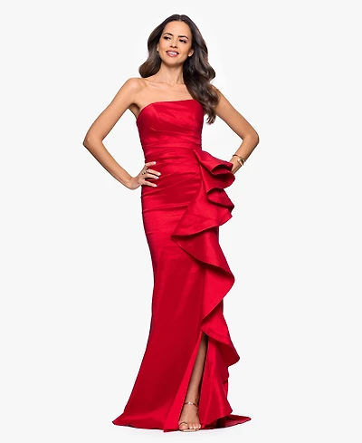 Betsy & Adam Women's Long Stretch Strapless Gown