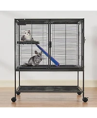 Cozito 2-Tier Rolling Metal Ferret Cage with Ramps, 36