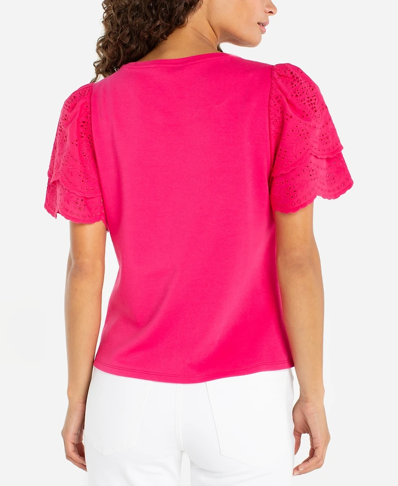 Liverpool Los Angeles Women's Crewneck Knit-To-Woven T-Shirt