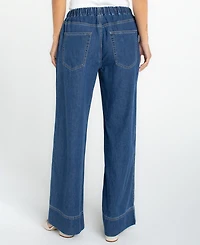 Liverpool Los Angeles Women's Mid Rise Tie Waist Wide Leg Pants