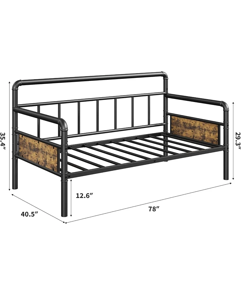 gaomon Twin Metal Daybed Frame, Steel Platform Bed for Space-Saving