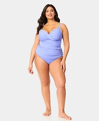 Anne Cole Plus Shirred Tankini Top