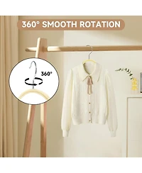 BP4U Lightweight Clothes Hangers with Pants Bar, Slim Birch Wood for Suits, Coats, Trousers, Shirts, Sweaters, Dresses
