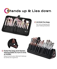 Byootique Makeup Brush Holder Bag Foldable Cosmetic Case ForgetMeNot Pink Artist