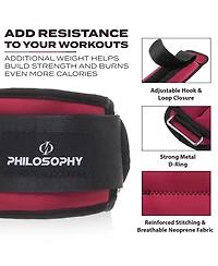 Philosophy Gym Adjustable Ankle/Wrist Weights, Set of 2 - lb Each