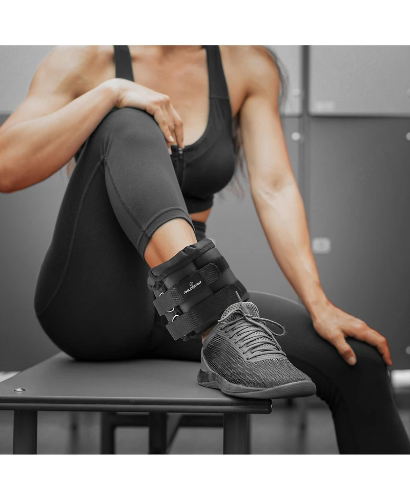Philosophy Gym Lb Adjustable Ankle Wrist Weights Pair, Arm Leg Weight Straps Set