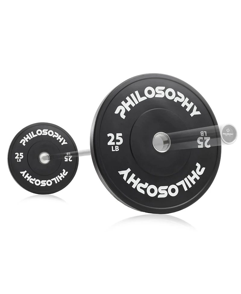 Philosophy Gym Set of 2 Olympic 2-Inch Rubber Bumper Plates (25 Lb each) Black