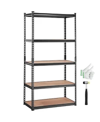 Mecale 5-Tier Storage Shelving Unit, Adjustable, 2000-Lb Capacity, 35"L x 18"W x 71"H, Heavy-Duty Utility Rack