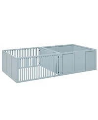 Aostirmotor Extra Large 81" Whelping Box with Two-Room Design for Dogs in Light Grey