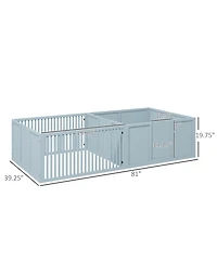 Aostirmotor Extra Large 81" Whelping Box with Two-Room Design for Dogs in Light Grey