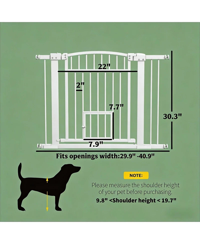 Aostirmotor Extra Wide Walk Through Dog Gate in White