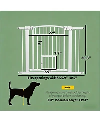 Aostirmotor Extra Wide Walk Through Dog Gate in White