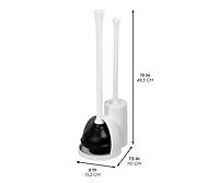 iDesign Compact Bowl Brush and Plunger Set - White