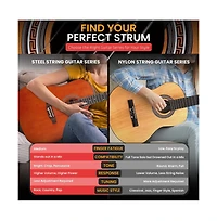 Pyle 41" Full-Size Acoustic Guitar Kit, Cutaway Body with Digital Tuner and Accessory Kit, (Lb