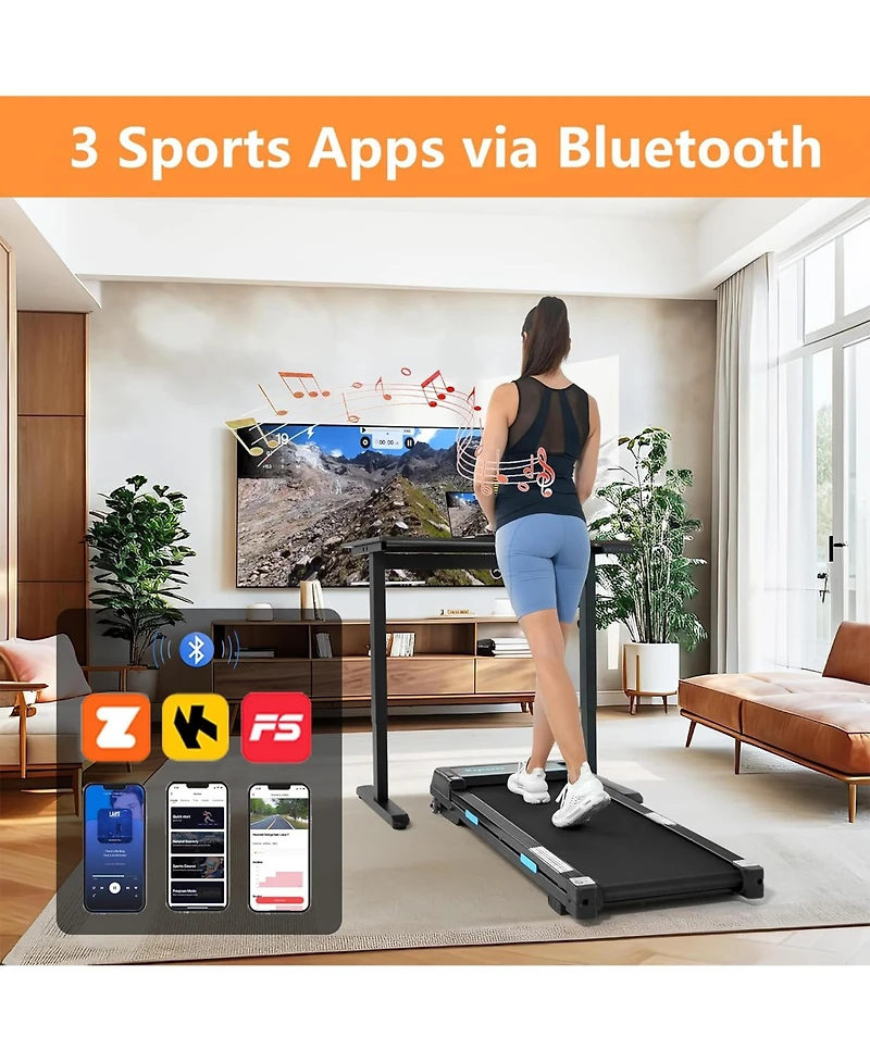 Ksports Under Desk Walking Pad Treadmill with Auto Incline and Wheels, 2.5 Hp