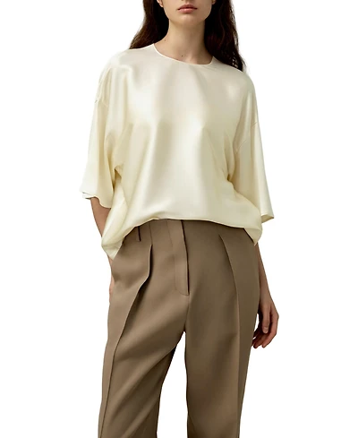Lilysilk Women's Relaxed Silk Crewneck Blouse