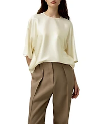 Lilysilk Women's Relaxed Silk Crewneck Blouse