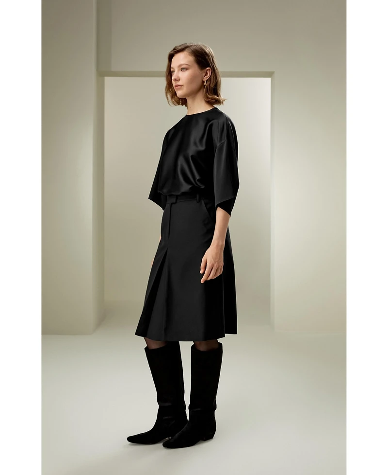 Lilysilk Women's Relaxed Silk Crewneck Blouse