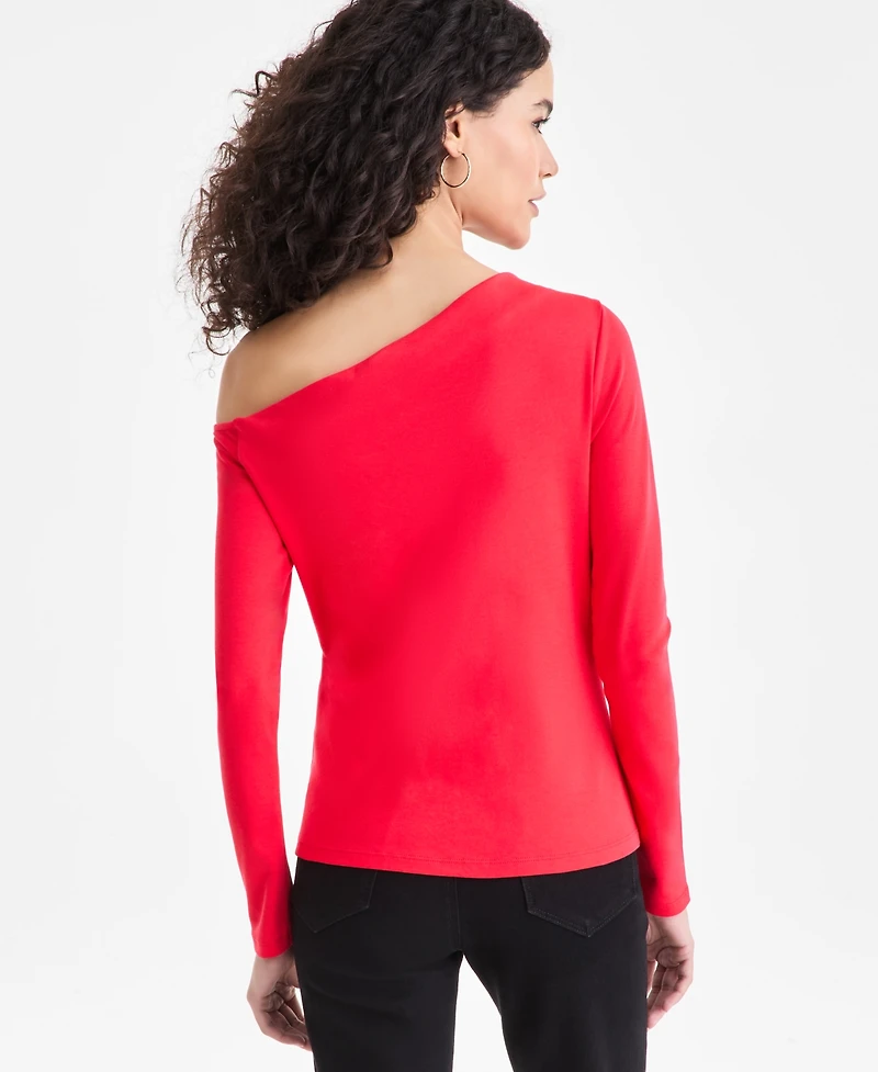 I.n.c. International Concepts Women's Long Sleeve Off-the-Shoulder Knit Top, Macy's Exclusive