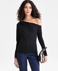 I.n.c. International Concepts Women's Long Sleeve Off-the-Shoulder Knit Top, Macy's Exclusive