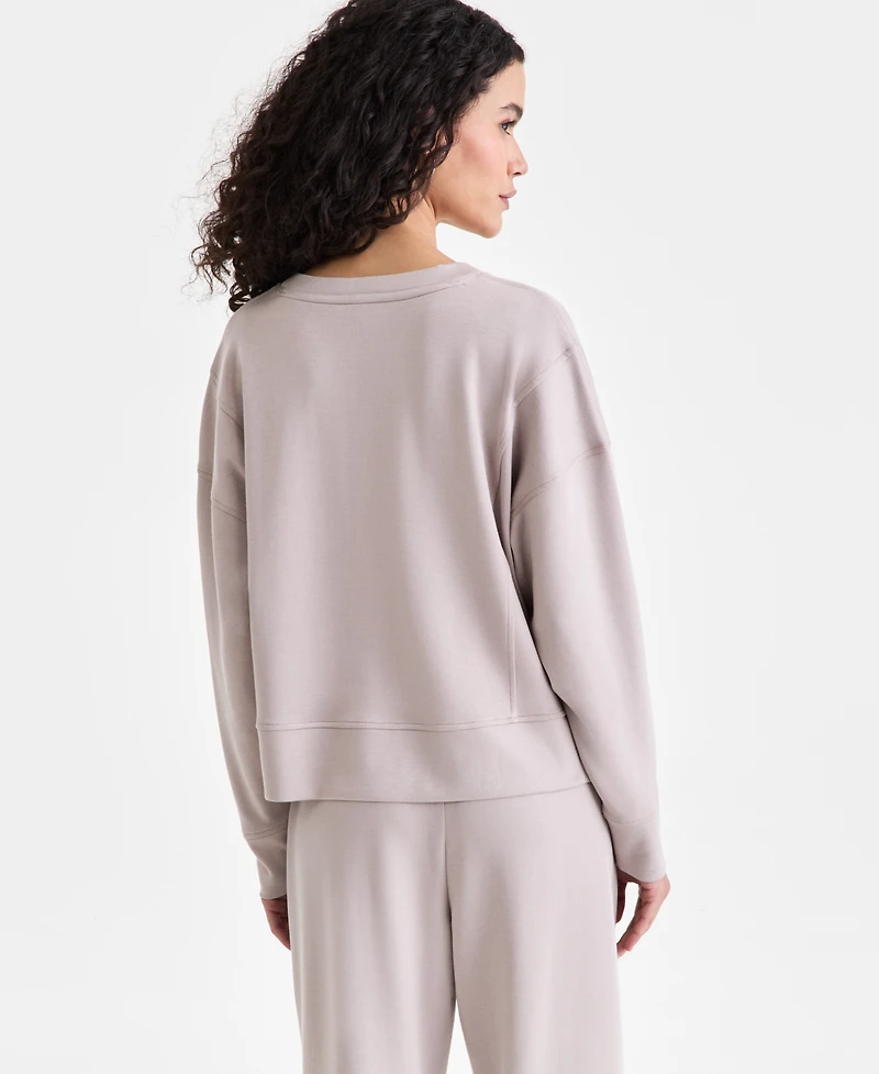 I.n.c. International Concepts Women's Off Duty Long Sleeve V-Neck Sweatshirt, Macy's Exclusive