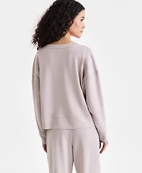 I.n.c. International Concepts Women's Off Duty Long Sleeve V-Neck Sweatshirt, Macy's Exclusive