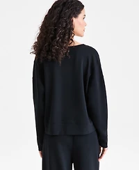 I.n.c. International Concepts Women's Off-Duty Long Sleeve V-Neck Sweatshirt, Macy's Exclusive