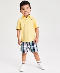 Epic Threads Boys' Toddler 12M-5T Polo Shirt & Plaid Shorts, 2-Piece Set, Macy's Exclusive