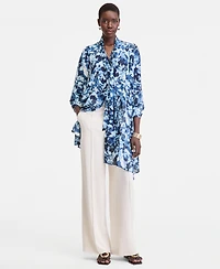 I.n.c. International Concepts Women's Long Sleeve Bow-Neck Chiffon Tunic, Macy's Exclusive