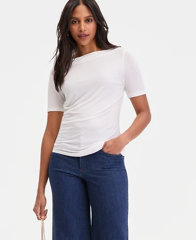 I.n.c. International Concepts Women's Luxe-Layering Jersey Boat-Neck Short-Sleeve Top, Macy's Exclusive