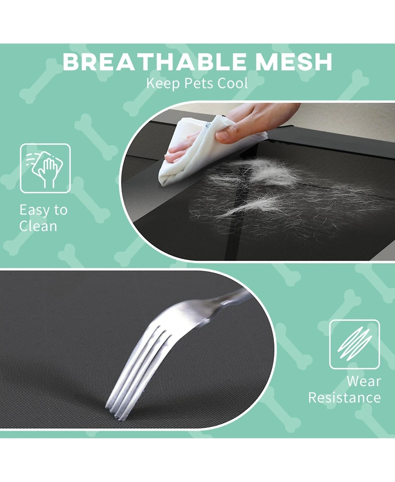 PawHut Elevated Dog Bed with Canopy, Raised Outdoor Pet Bed for Camping