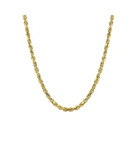 Bling Jewelry Timeless Solid Strong 2MM Yellow 14K Gold Sparkling Twist Cable Rope Chain Necklace