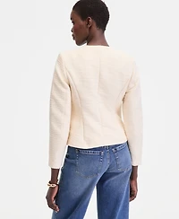 I.n.c. International Concepts Women's Collarless Cotton Tweed Jacket, Macy's Exclusive