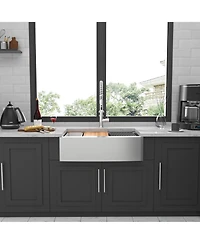 flynama 30x22x10inch Stainless Steel Farmhouse Kitchen Sink Workstation Apron Front 16 Gauge