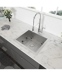 flynama 22x22x12inch Laundry Sink Topmount Stainless Steel Deep Single Bowl Utility Room Sink