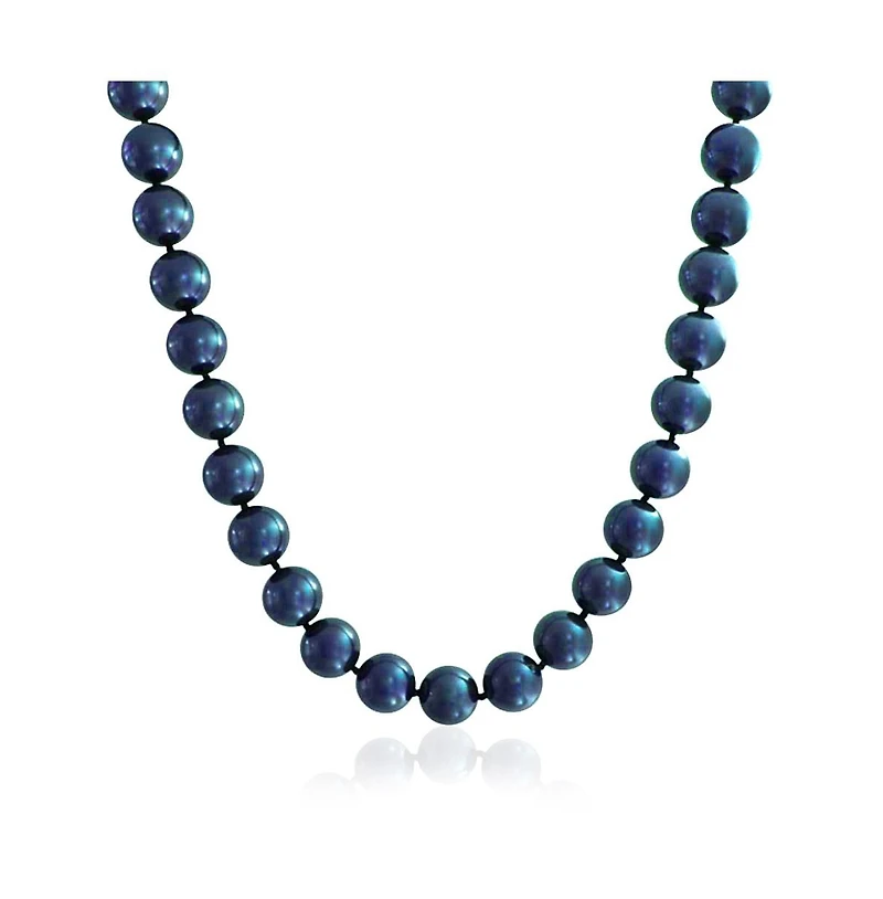 Bling Jewelry Peacock Blue Black Freshwater Cultured Pearl Jewelry Set Necklace Bracelet Earrings